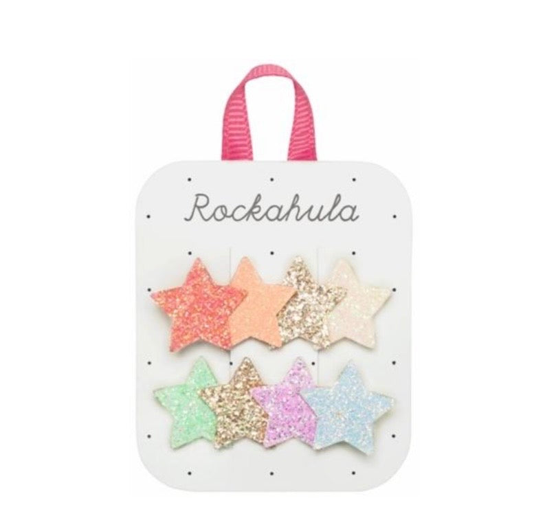 Rainbow Shimmer Star Clips