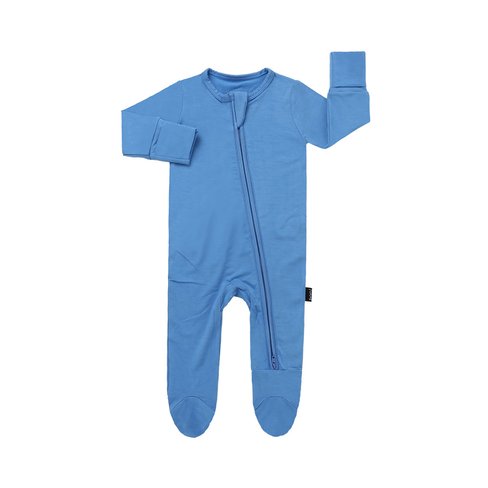 Belan.J Footed Zipper Sleeper - Lake Blue
