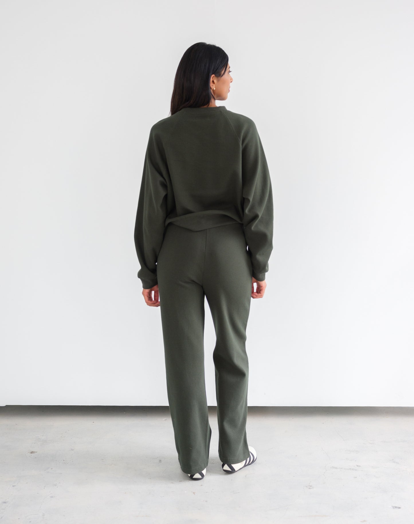 Brunette the Label Waffle Raglan Top - Forest
