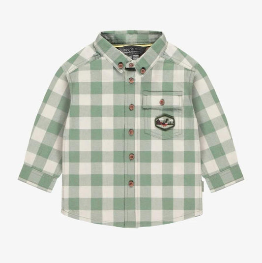 Souris Mini Green Plaid Flannel Shirt