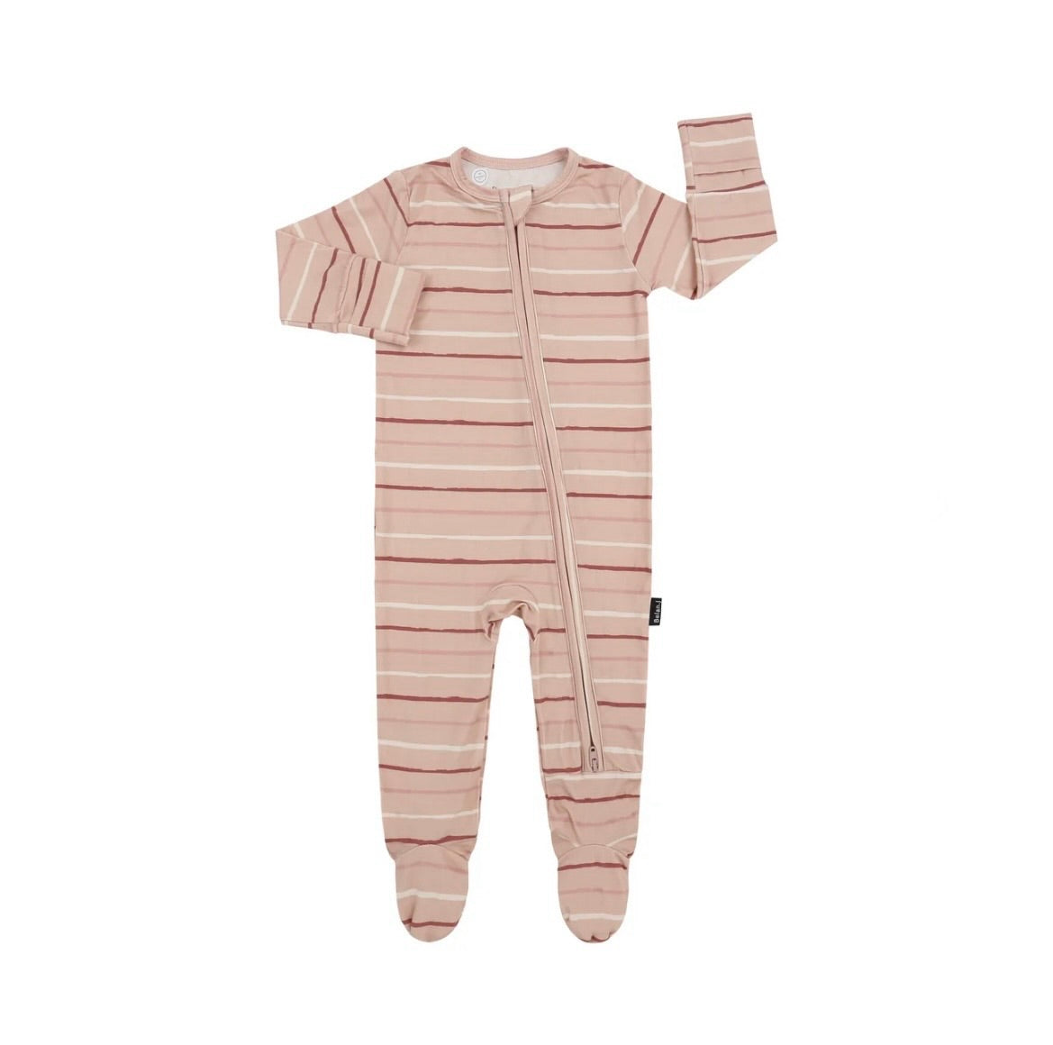 Footed Zipper Sleeper - Pink Stripes