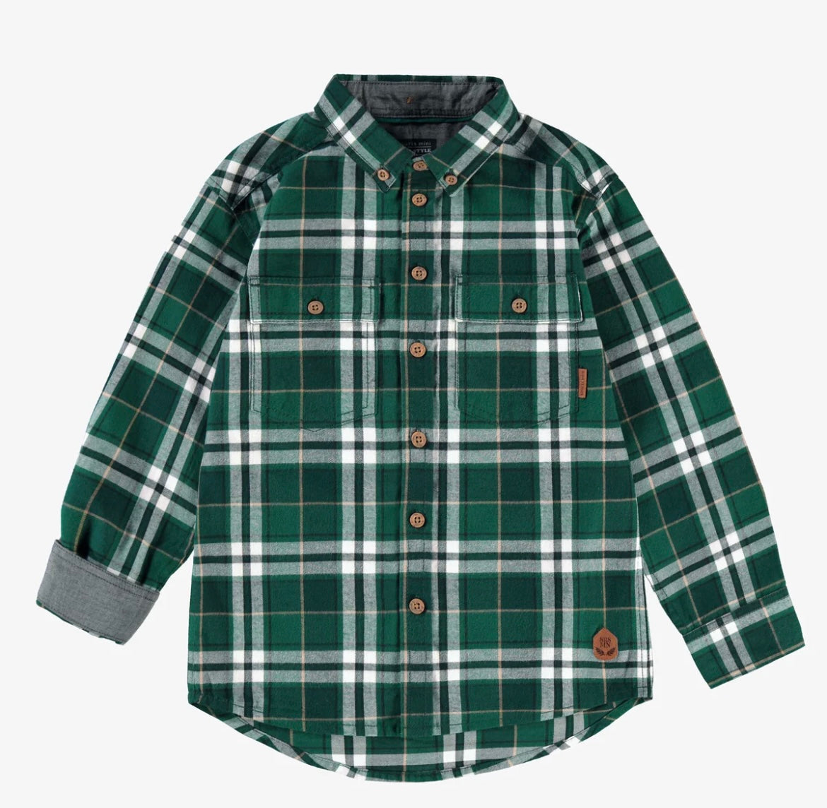 Souris Mini Green Plaid Shirt