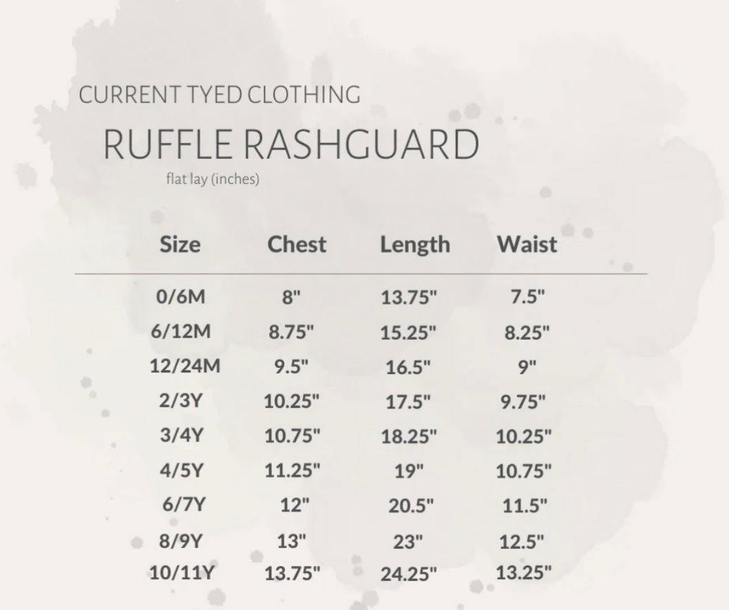 Current Tyed “Charlotte” Ruffle Rashguard Swimsuit