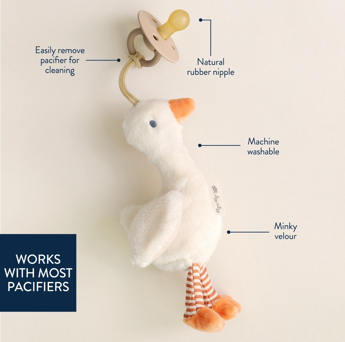 Bitzy Pal - Natural Rubber Pacifier & Plush