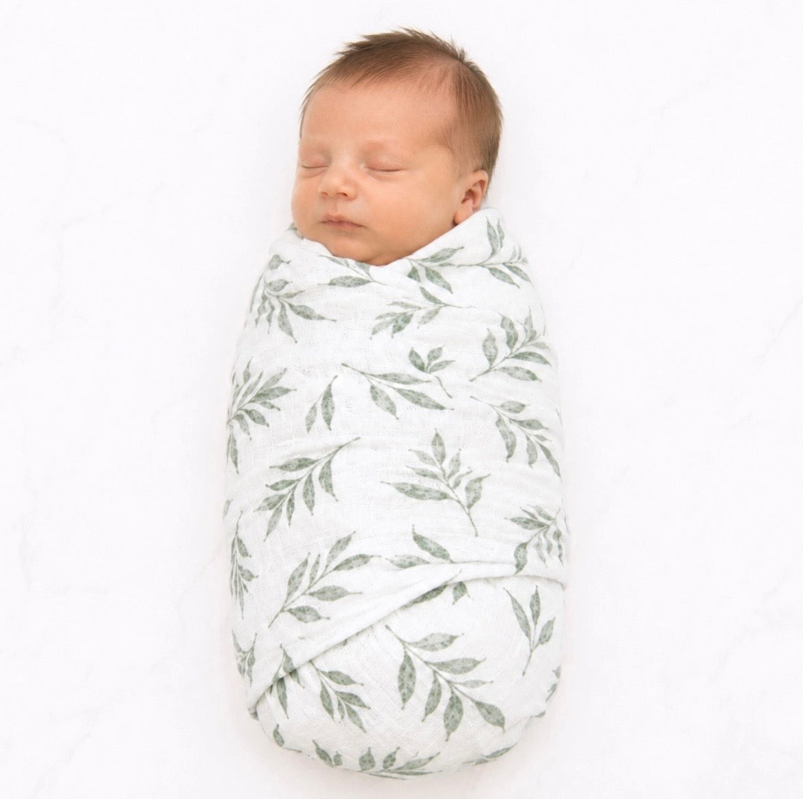Baby Bliss Muslin Swaddle Blanket - Willow Leaves