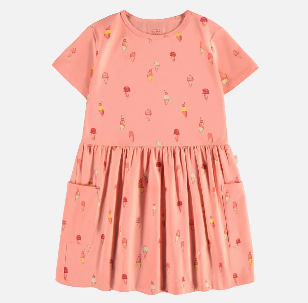 Souris Mini Pink Ice Cream Short Sleeve Dress