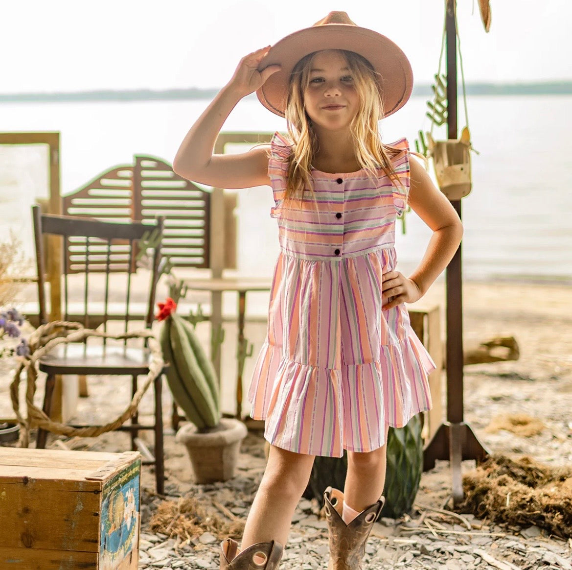 Souris Mini Pastel Striped Dress