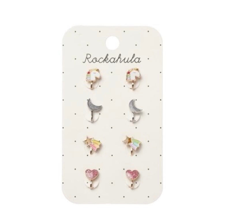 Rainbow Unicorn Clip On Earrings
