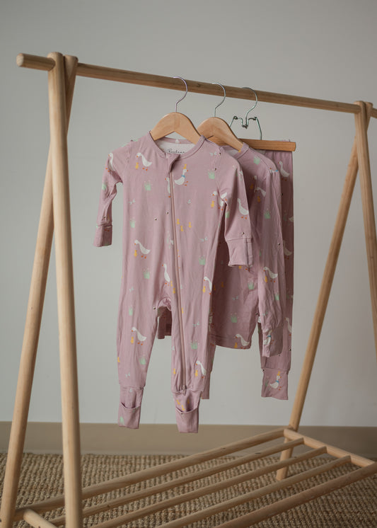 Roobear Little Hatchling Two Piece Pj Set - Petal Pink