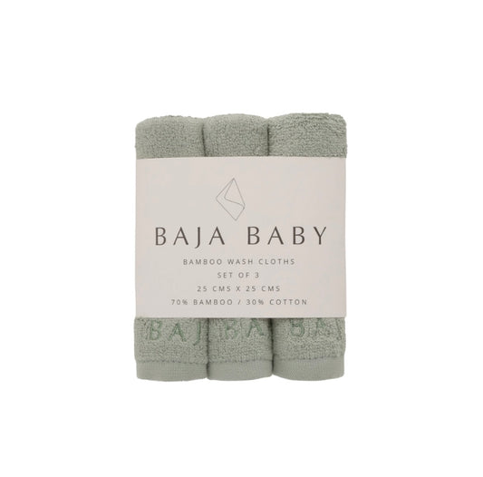 Baja Baby Bamboo/Cotton Washcloth 3 pack