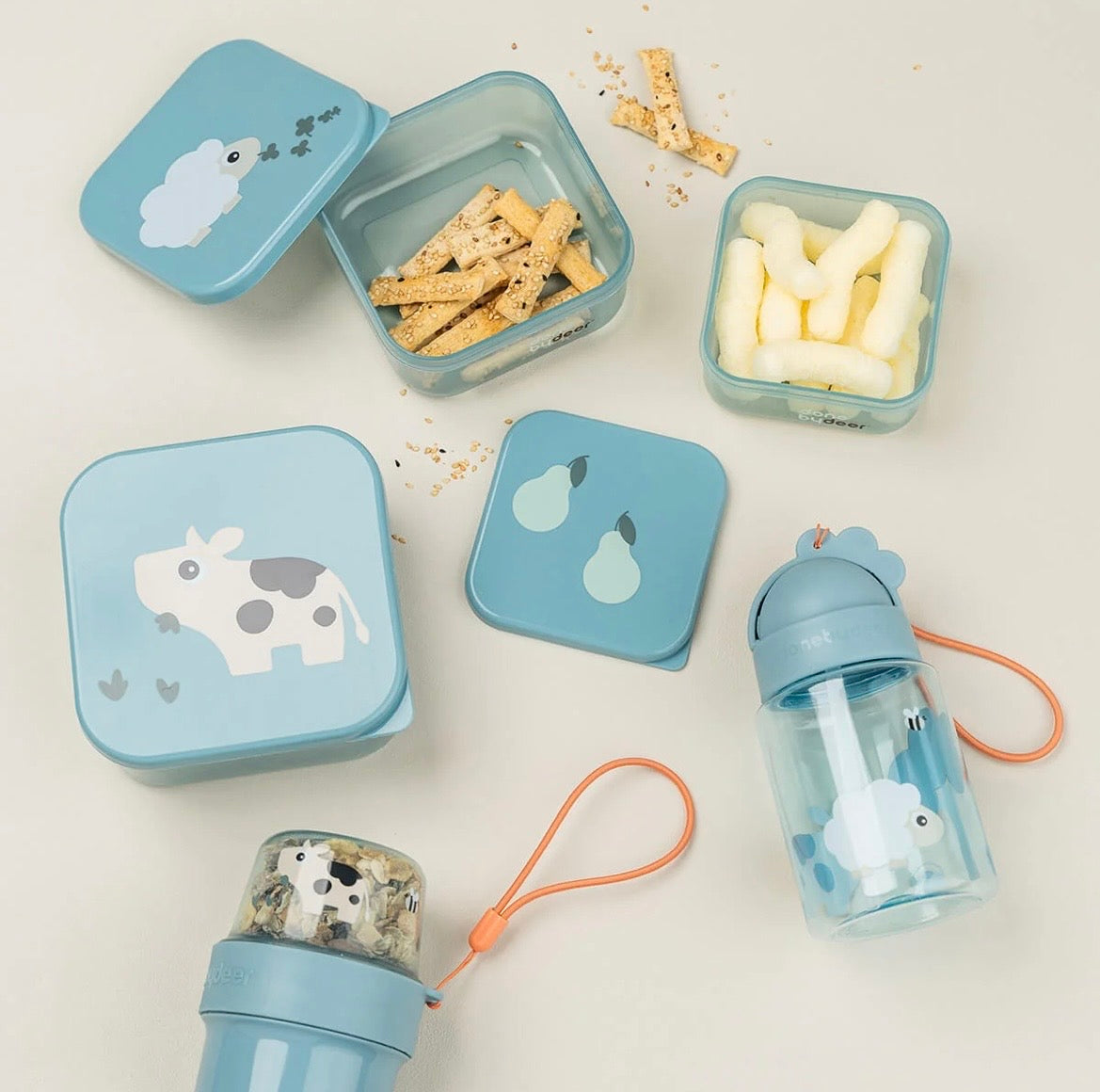 Tiny Farm 3 pc Snack Box Set - Blue