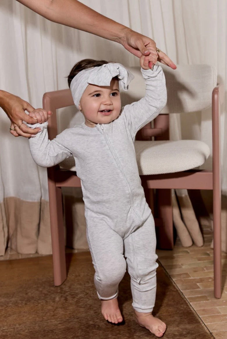 Bambi & Birdie Zipper Sleeper - Grey Cloud
