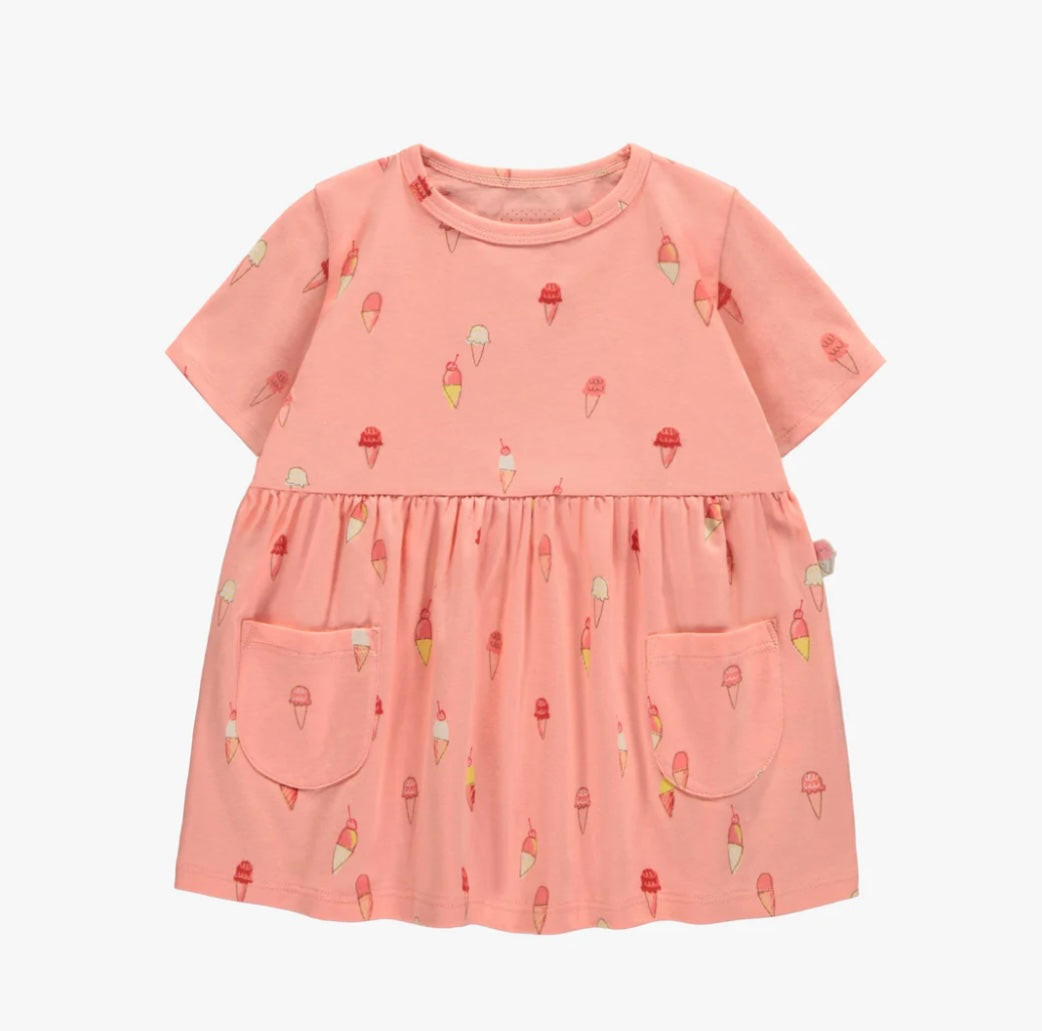 Souris Mini Pink Ice Cream Short Sleeve Dress