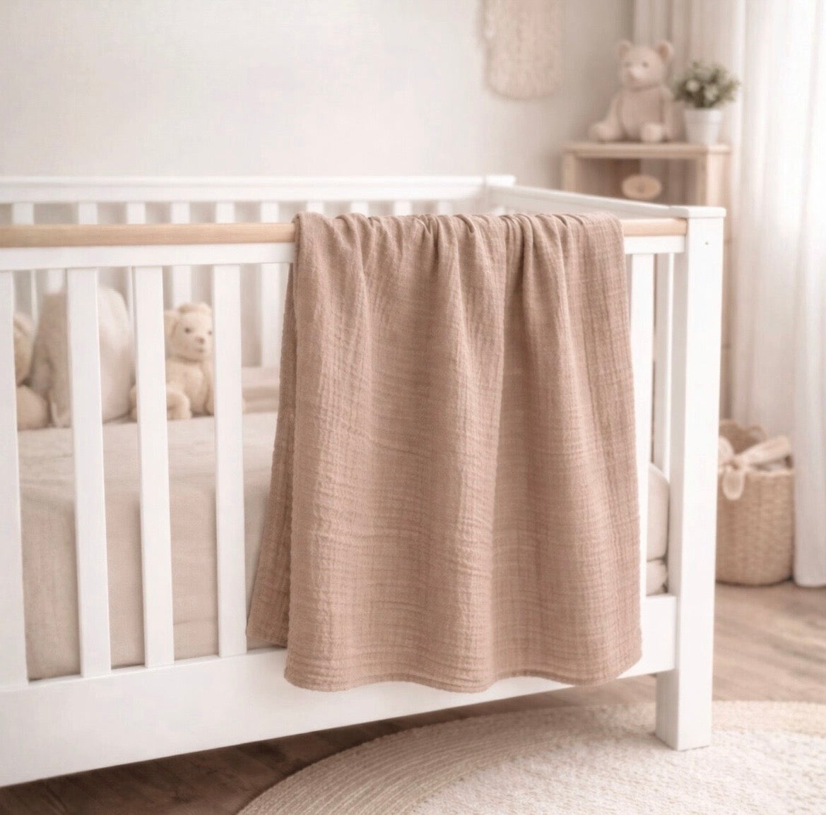 Baby Bliss Muslin Swaddle Blanket - Caramel