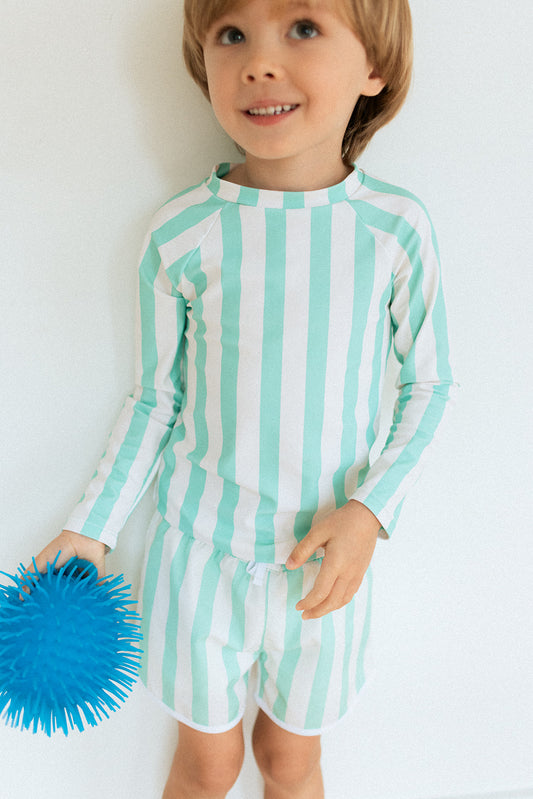 Honeysuckle Swim Short - Cabana Stripe