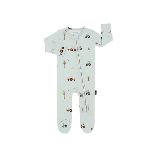 Belan.J Footed Zipper Sleeper - Tractors