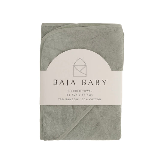 Baja Baby Bamboo/Cotton Hooded Towels - Sage Green