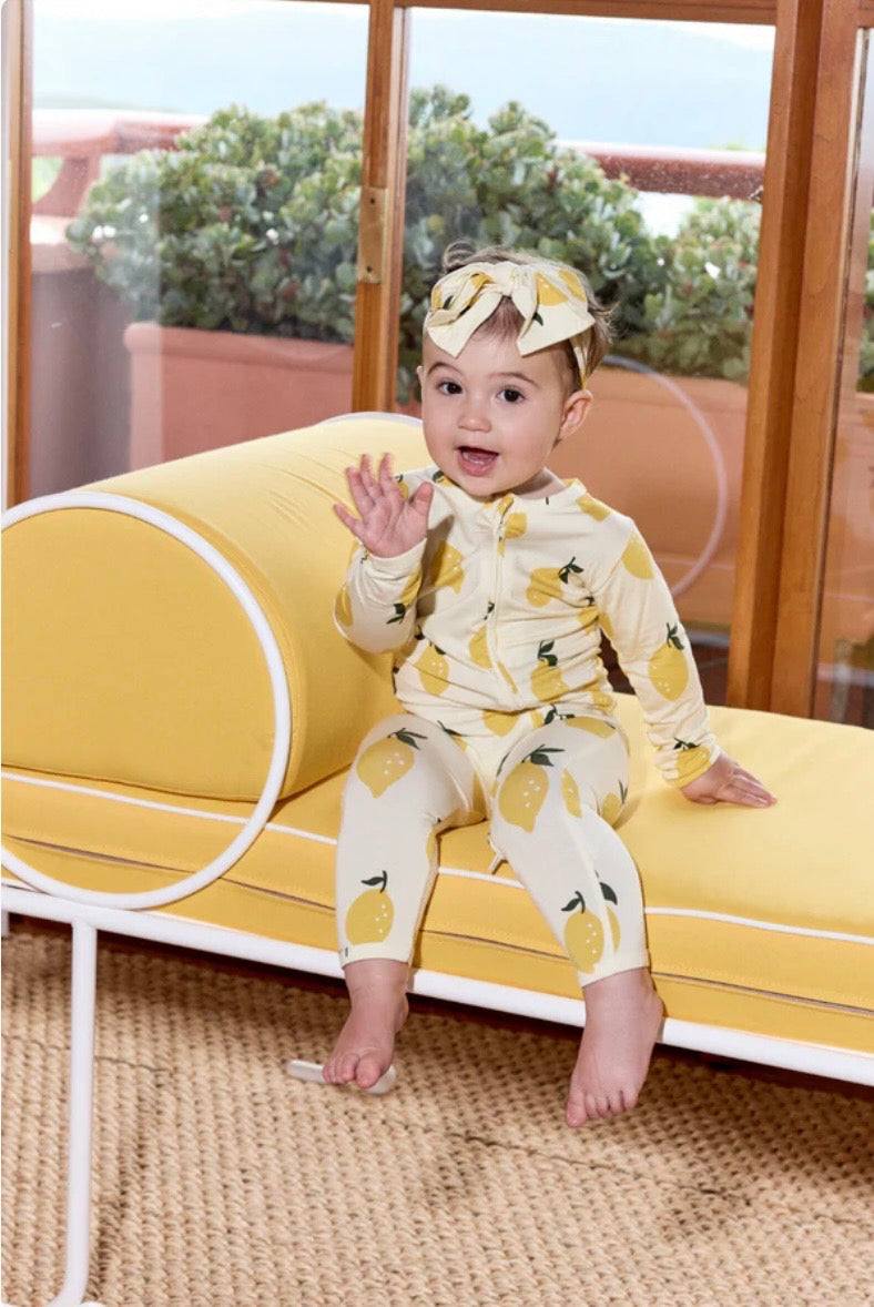 Bambi & Birdie Zipper Sleeper - Lemon Sorbet