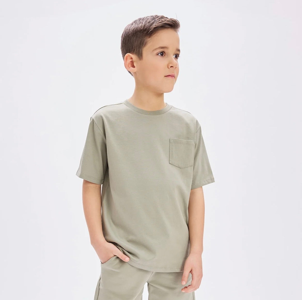 Miles the Label Pocket Tee - Dusty Green
