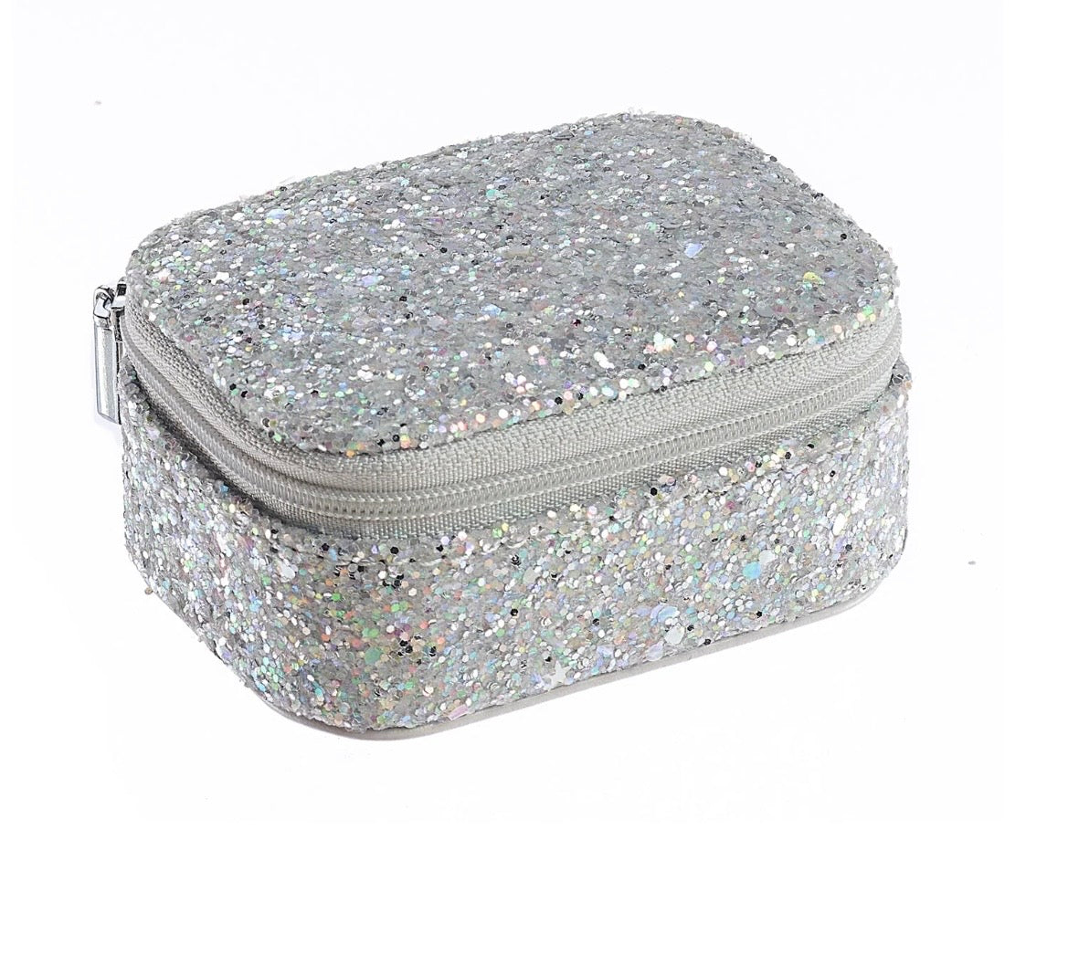 Confetti Glitter Silver Mini Jewellery Box