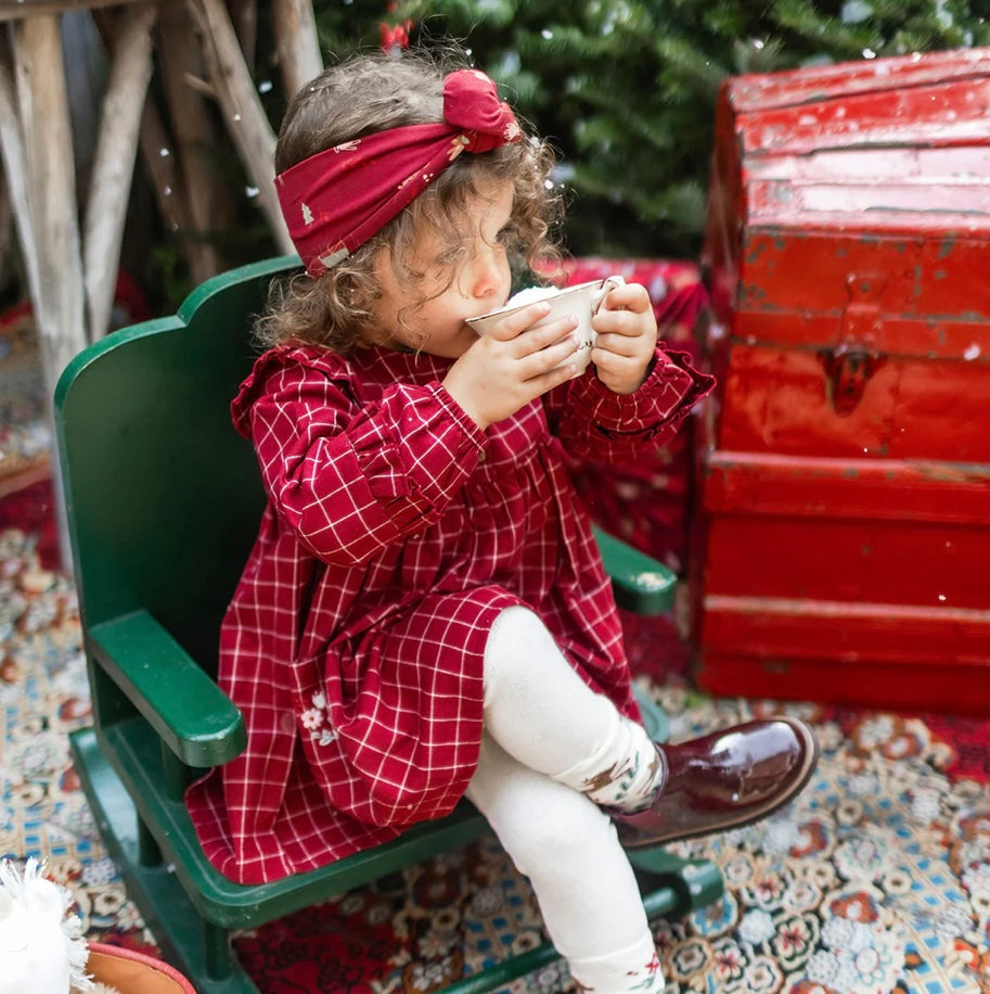 Girls red flannel dress best sale