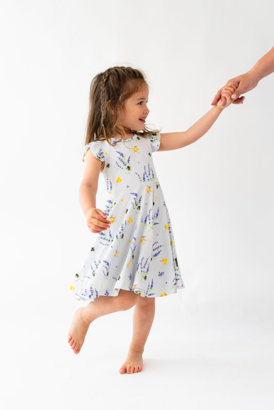 Belan.J Ruffled Sleeve Twirl Dress - Sweet B