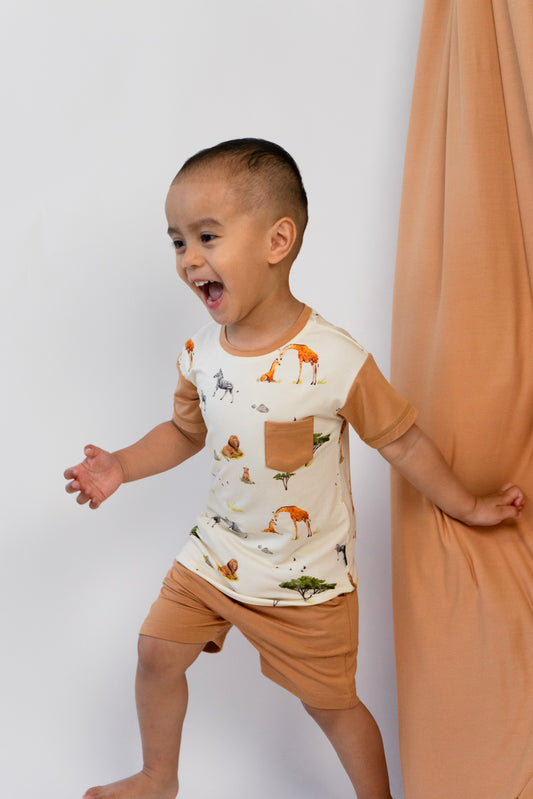 Belan.J Short Sleeve Pocket Tee - Safari