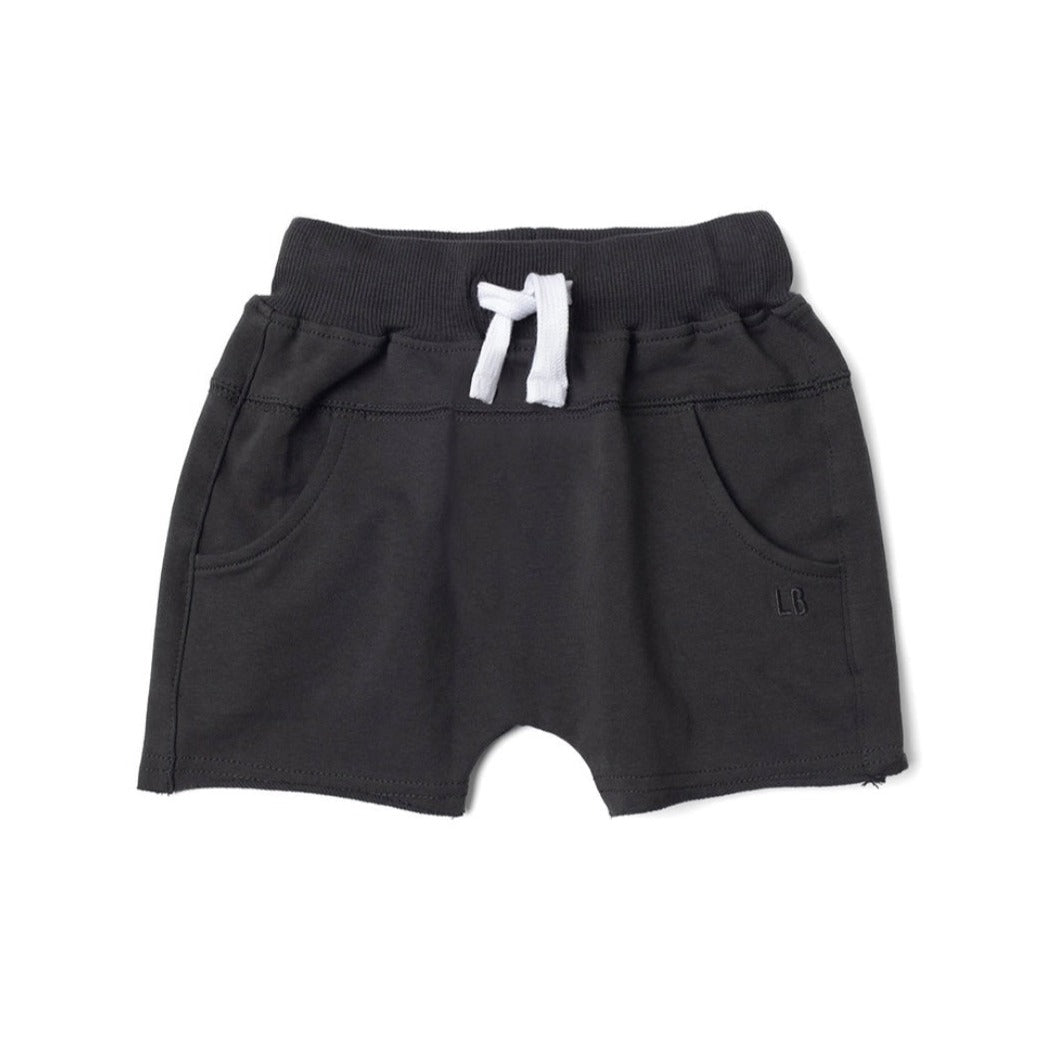 Little Bipsy Raw Edge Harem Short - Charcoal