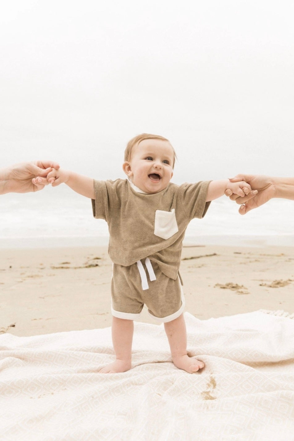 Little Bipsy Terry Cloth Tee - Khaki Green