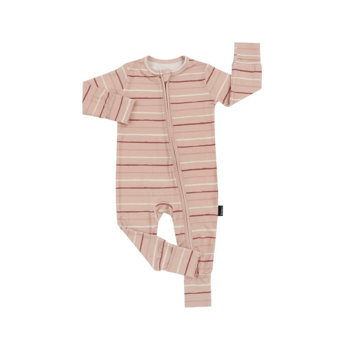 Footless Zipper Sleeper - Pink Stripes