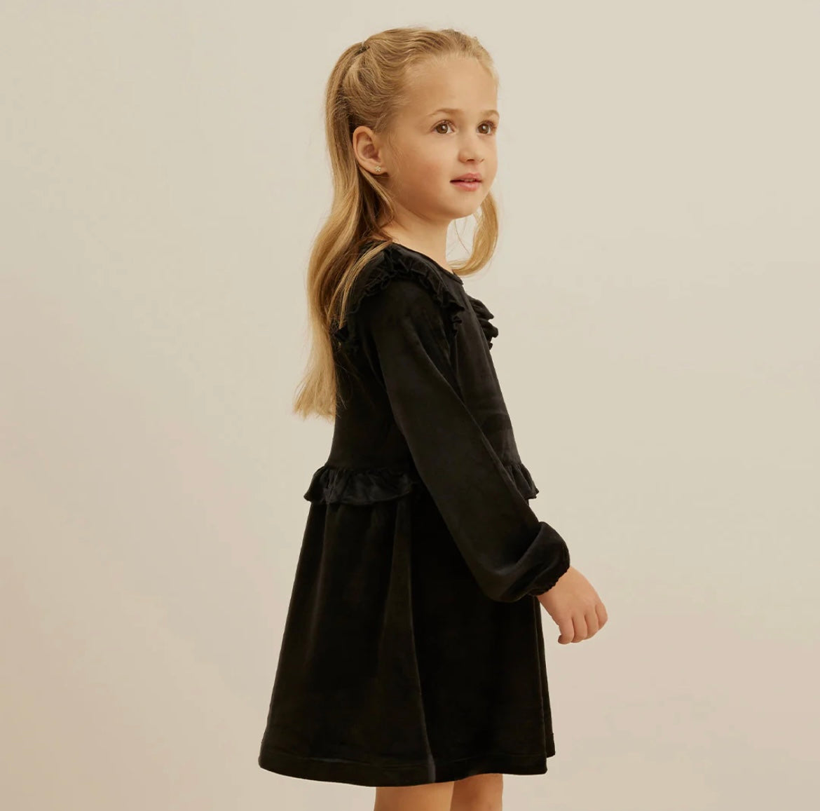 Miles the Label Black Velour Dress - Baby