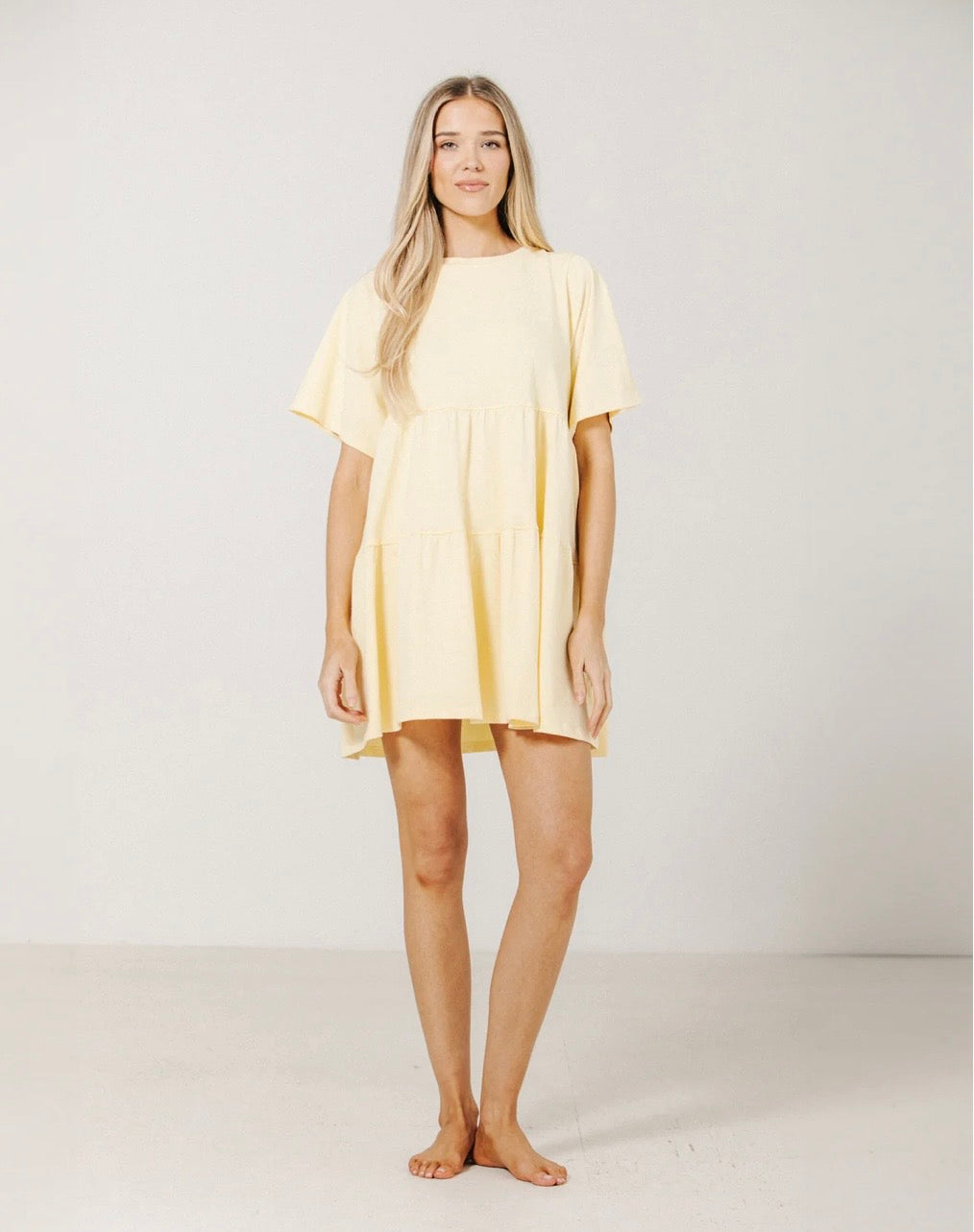 Brunette the Label Tiered Dress - Limoncello