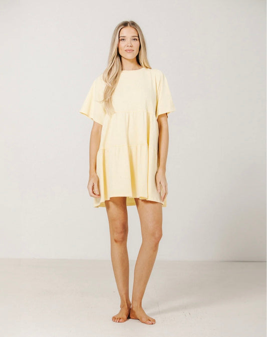 Brunette the Label Tiered Dress - Limoncello
