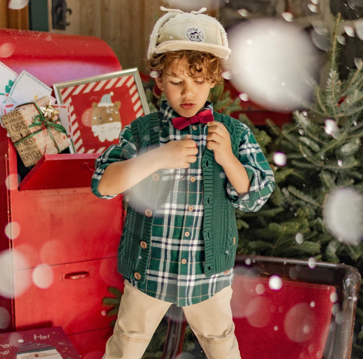 Souris Mini Green Plaid Shirt