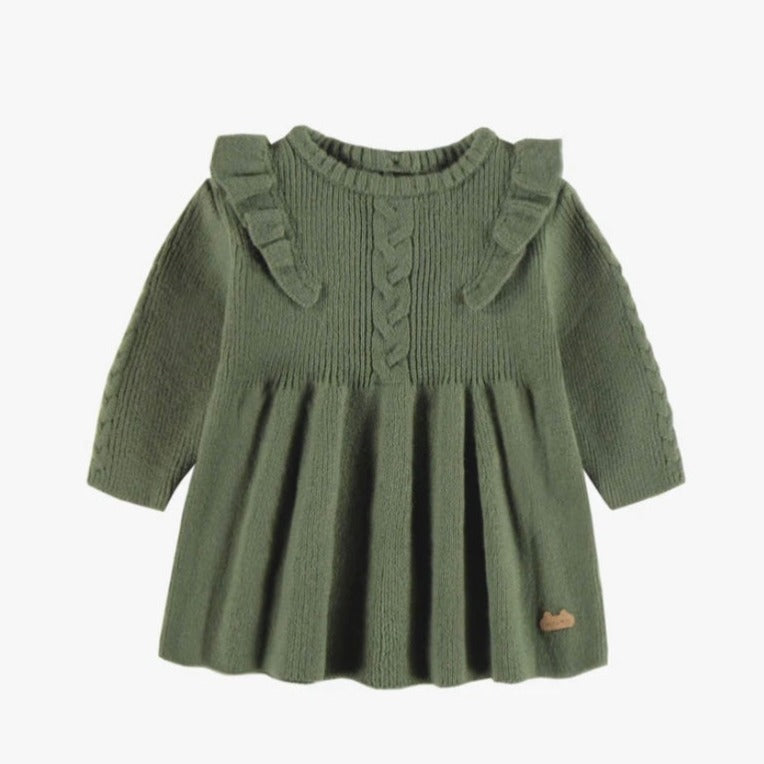 Souris Mini Knitted Dress - Olive Green