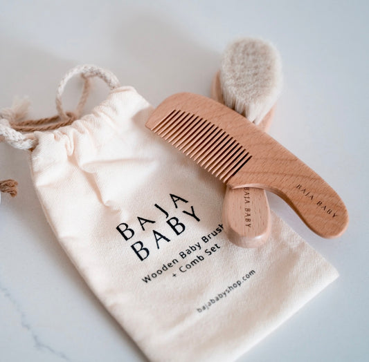 Baja Baby Wooden Brush & Comb Set