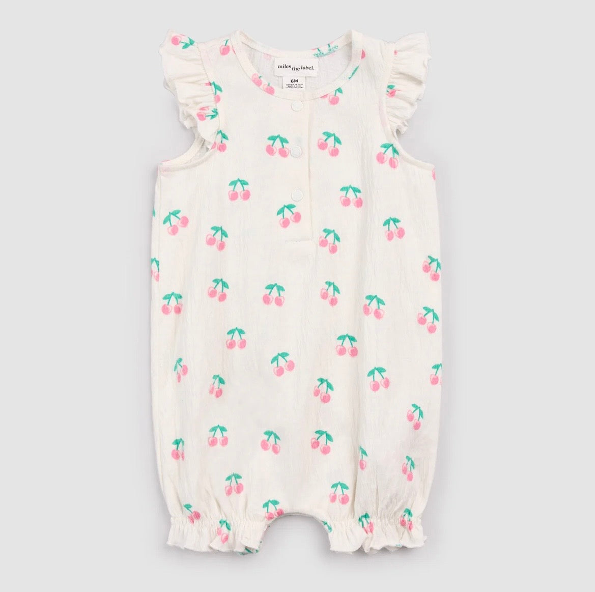 Miles the Label Cherries Ruffled Playsuit