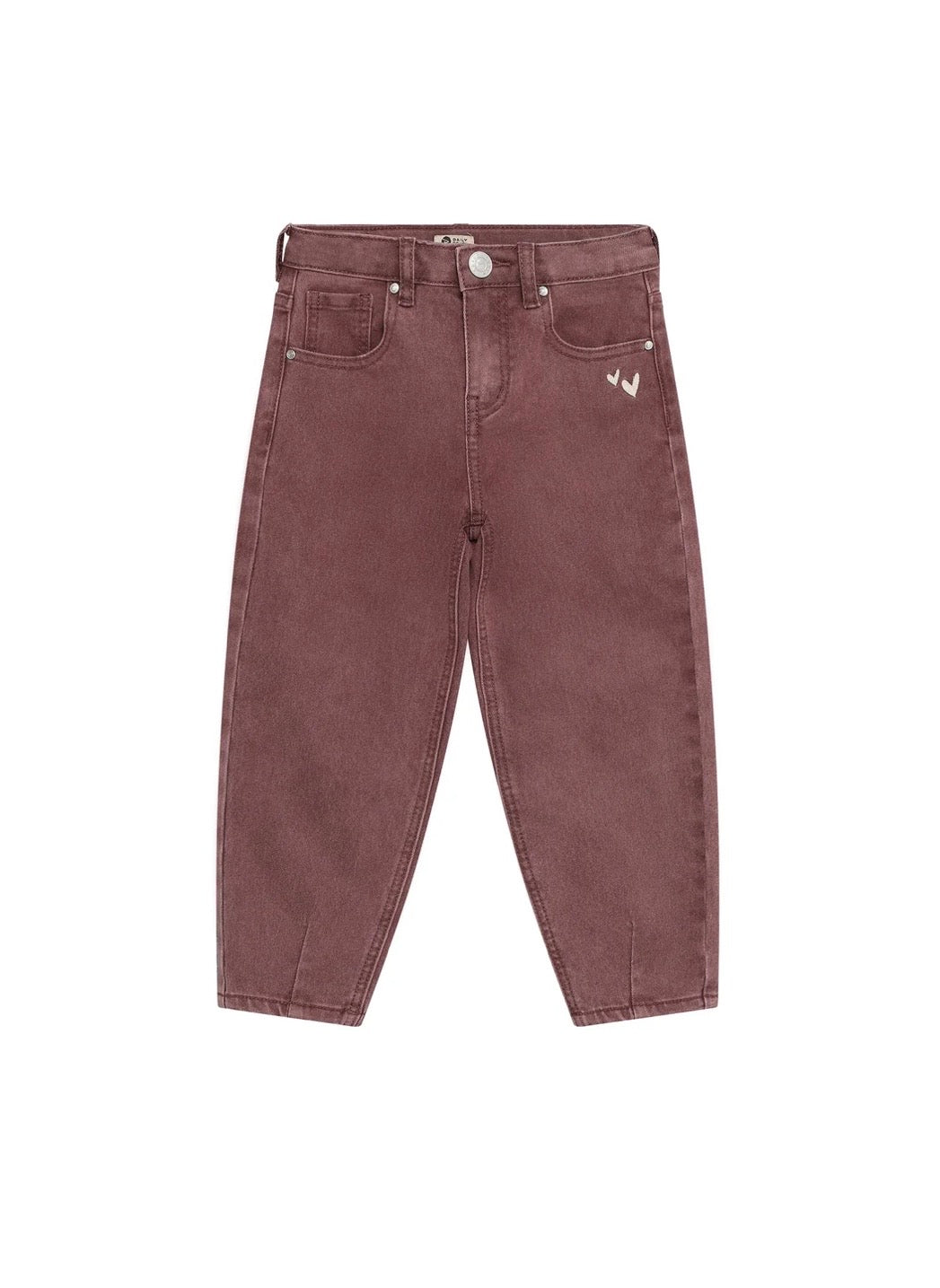 Barrel Fit Denim - Burgundy