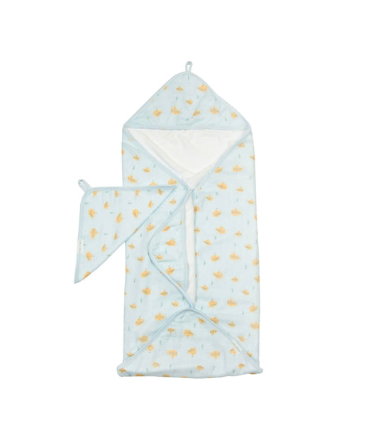 Loulou Lollipop Muslin Hooded Towel Set - Ocean Explorer