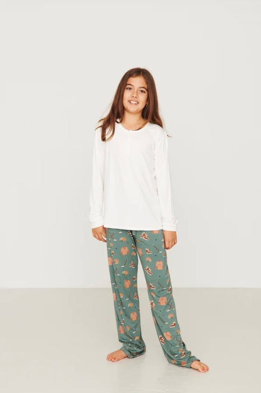 Bambi & Birdie Youth Wide Leg Pant Set - Hockey