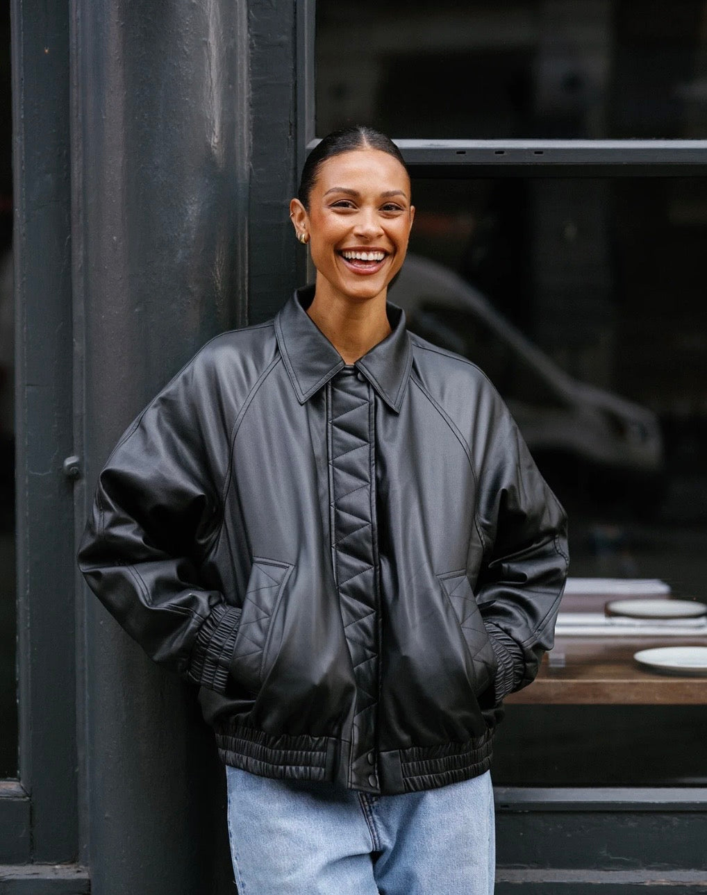 Brunette the Label Oversized Bomber - Black