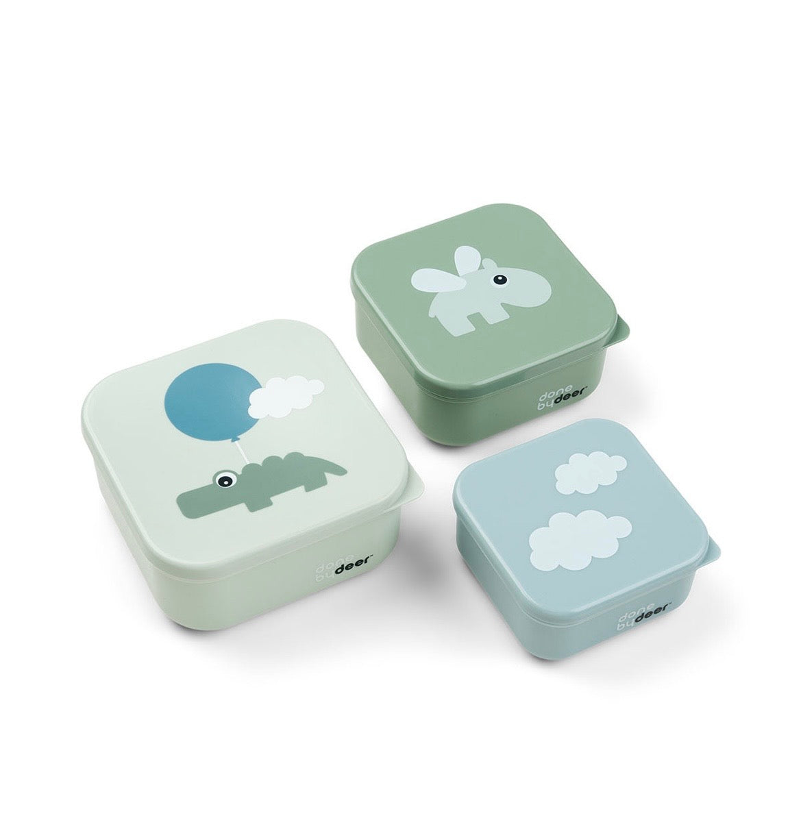 Happy Clouds 3 pc Snack Box Set - Green