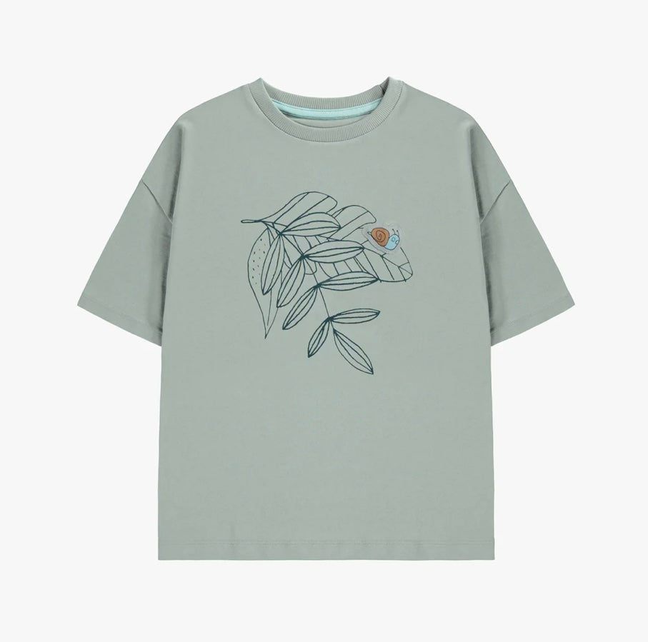 Souris Mini Leafy Green Print Tee