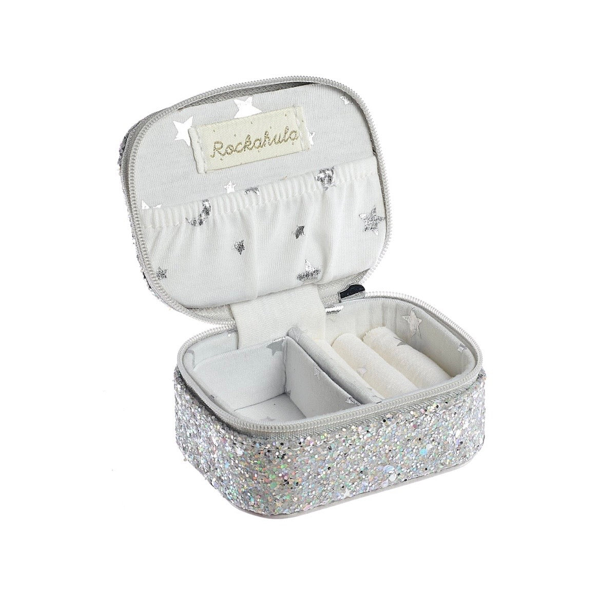 Confetti Glitter Silver Mini Jewellery Box