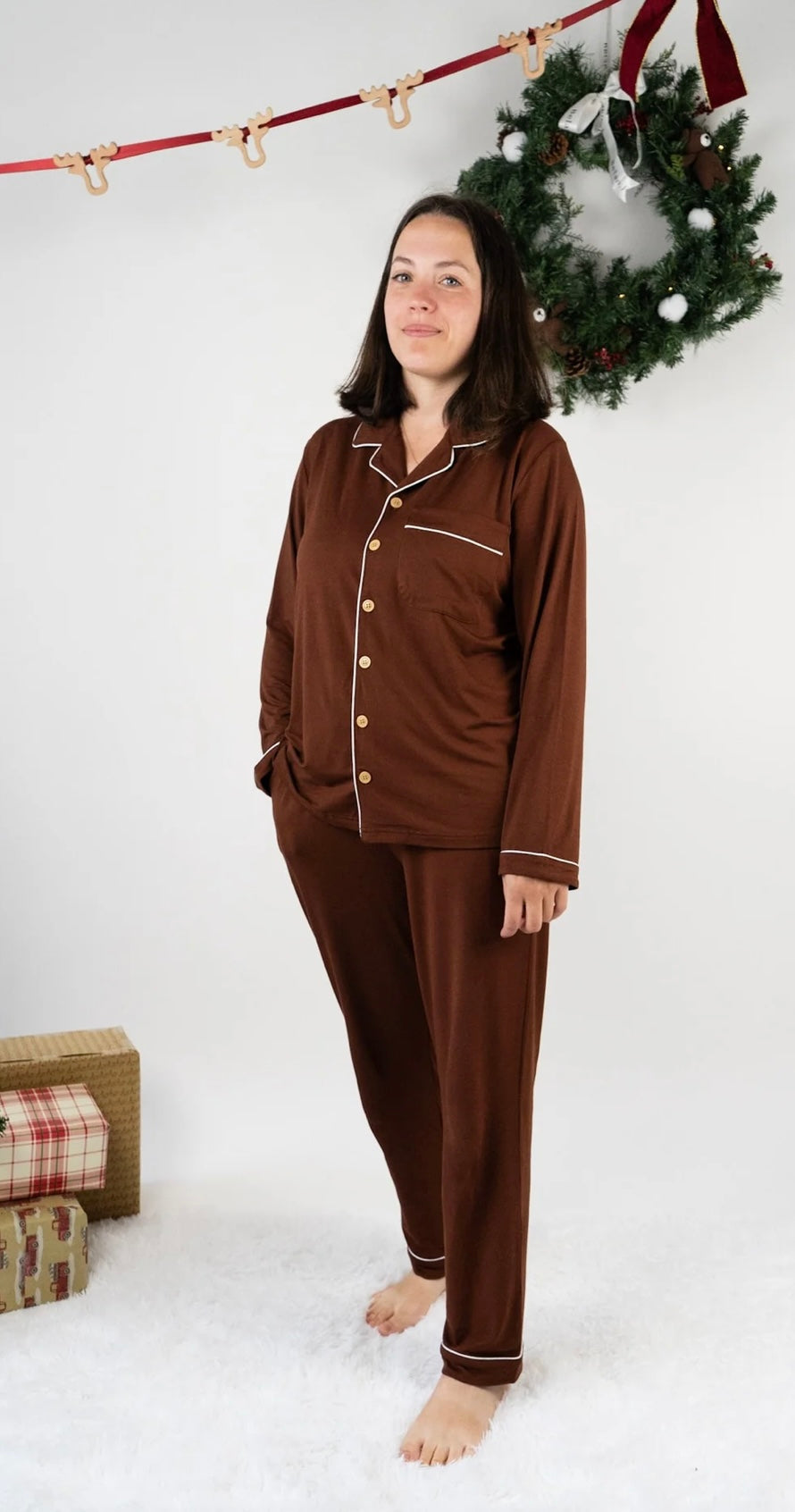 Belan.J Women’s Classic L/S PJ Set - Cocoa
