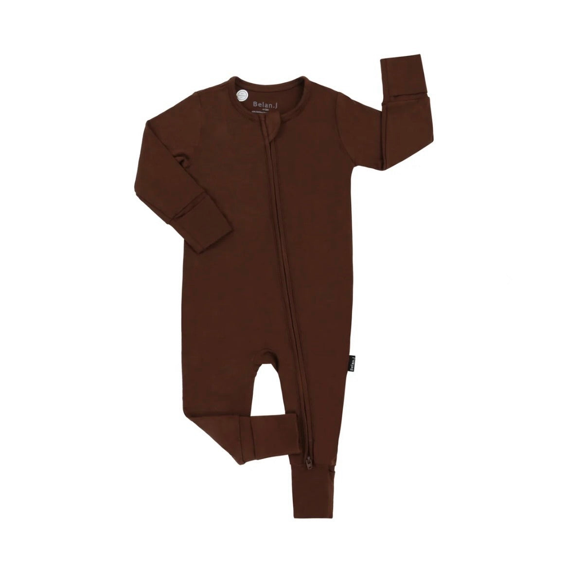 Belan.J Footless Zipper Sleeper - Cocoa