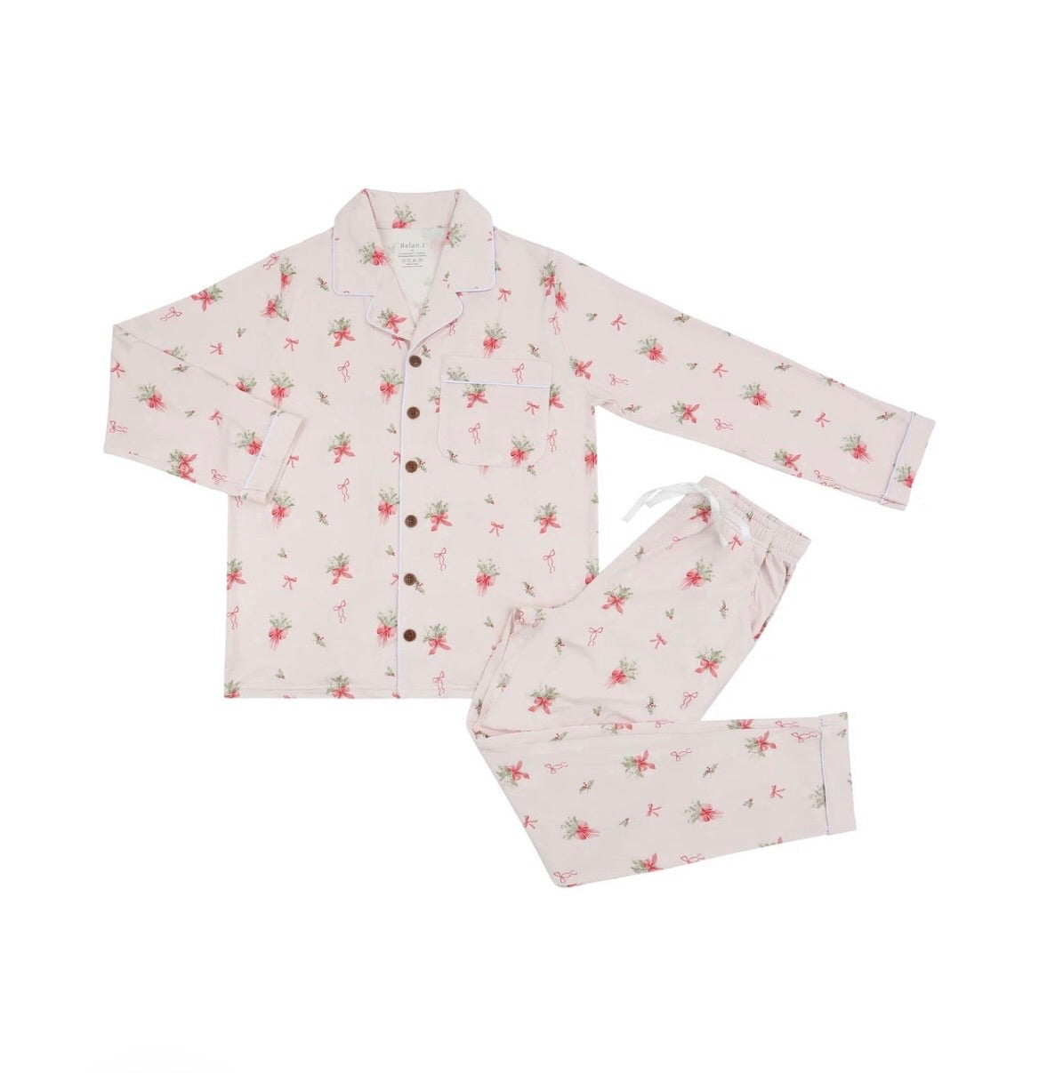 Belan.J Women’s Classic PJ Set - Pink Bows
