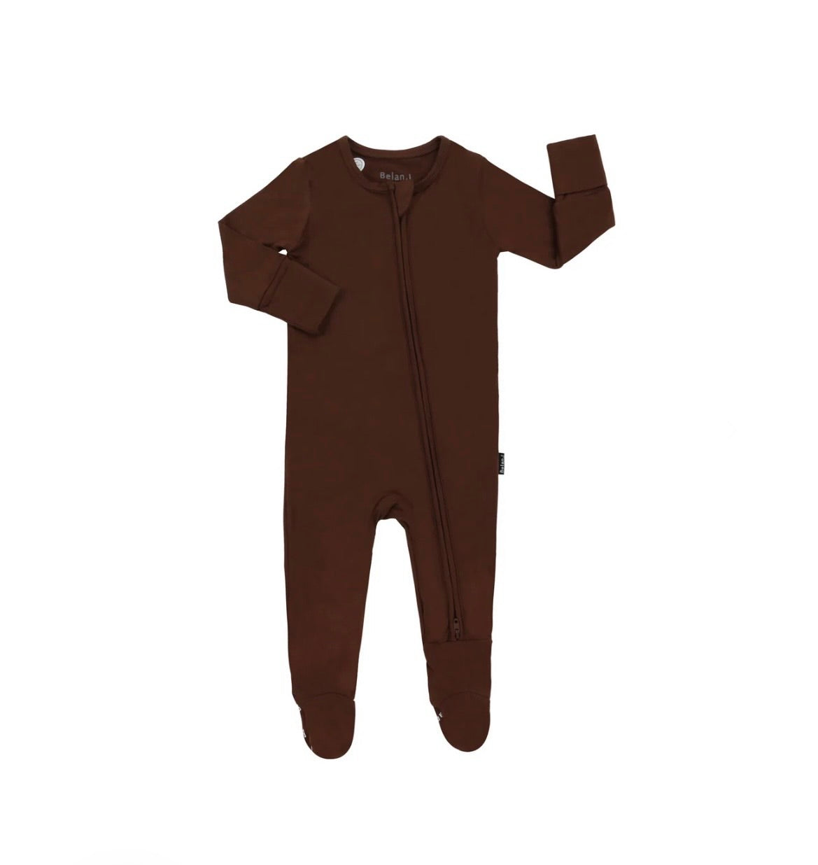 Belan.J Footed Zipper Sleeper - Cocoa